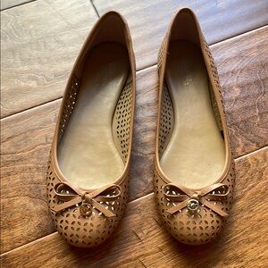 Michael Kors Brown Ballet Flats with Bow Detail